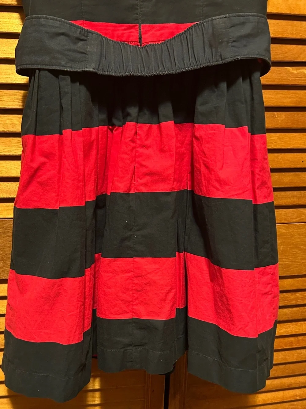 Abercrombie & Fitch Navy Blue and Pink  Striped Sleeveless Dress with Waist Bow